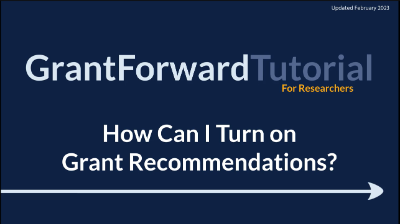 GrantForward Turning On Grant Recommendations cover